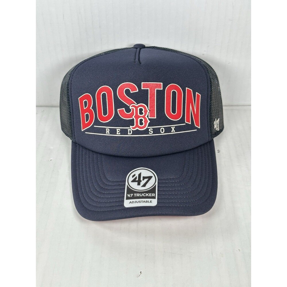47 Brand Boston Red Sox Trucker Snapback Hat Cap MLB Baseball Mesh Navy NWT